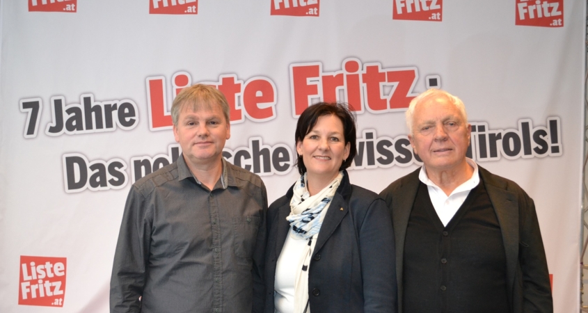 Liste Fritz Obmann Fritz Dinkhauser mit seinen Stellvertretern