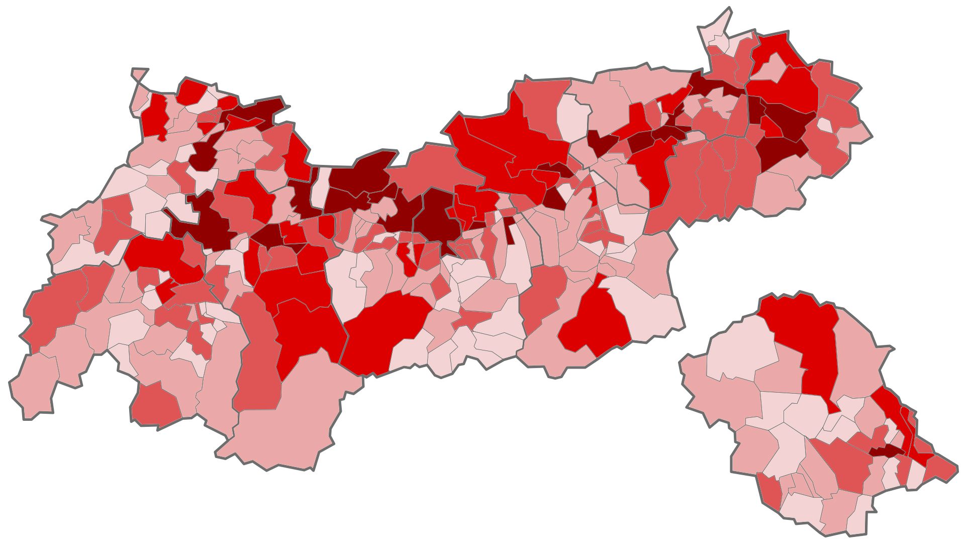 Karte Tirol Bezirke